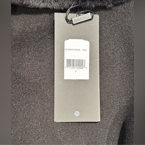 GORSKI Fur Reversible Rex Rabbit Vest with Wool Back and Belt NEW Size Small - Picture 7 of 10